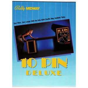 1984 Bally Midway 10 Pin Deluxe Shuffle Alley Arcade Flyer Vintage